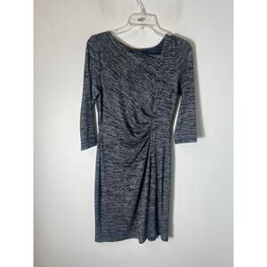 Talbots Petite Gray Long Sleeve Knee Length Dress Sz Sp